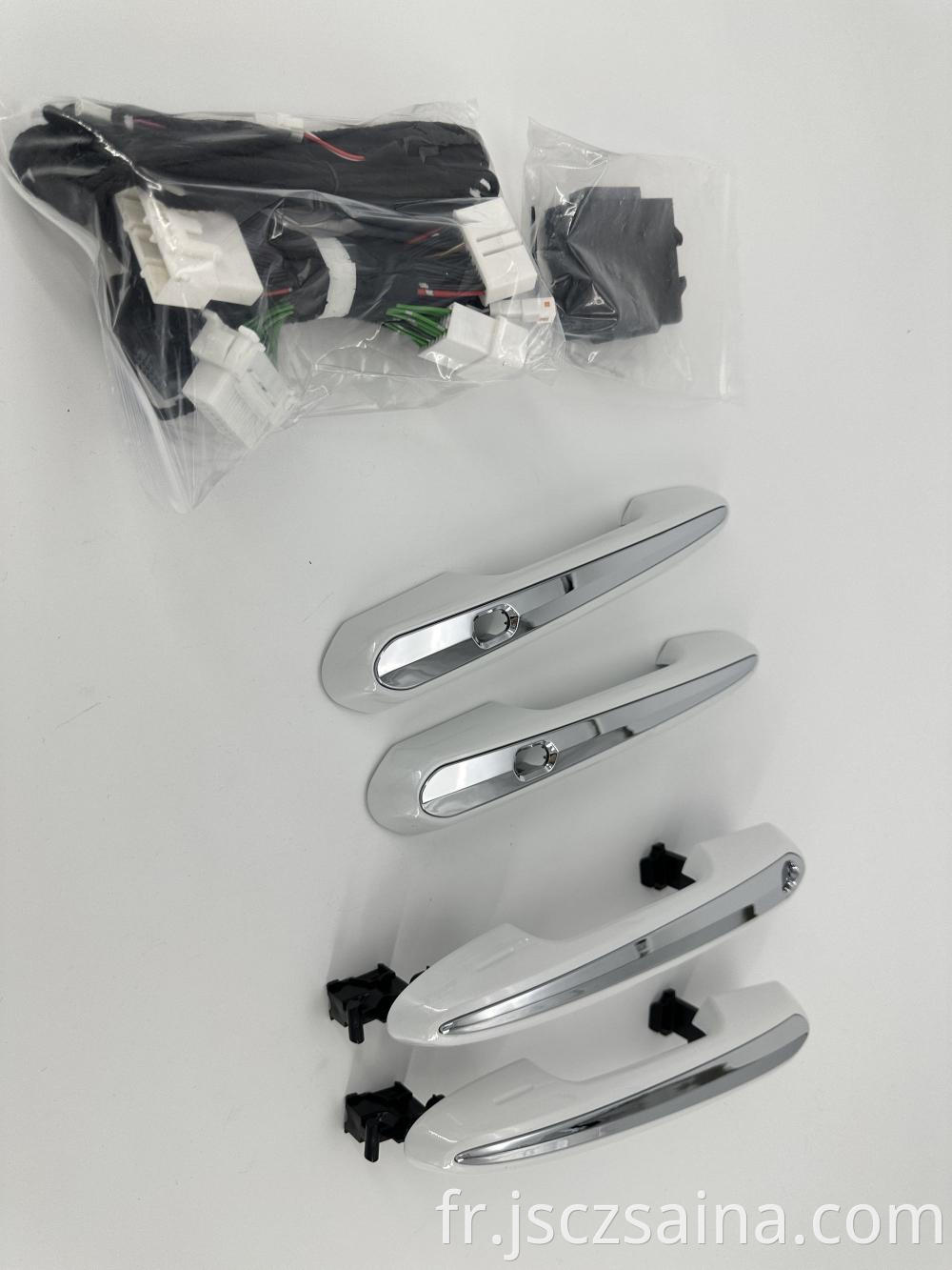 Pearl white car front and rear door handles